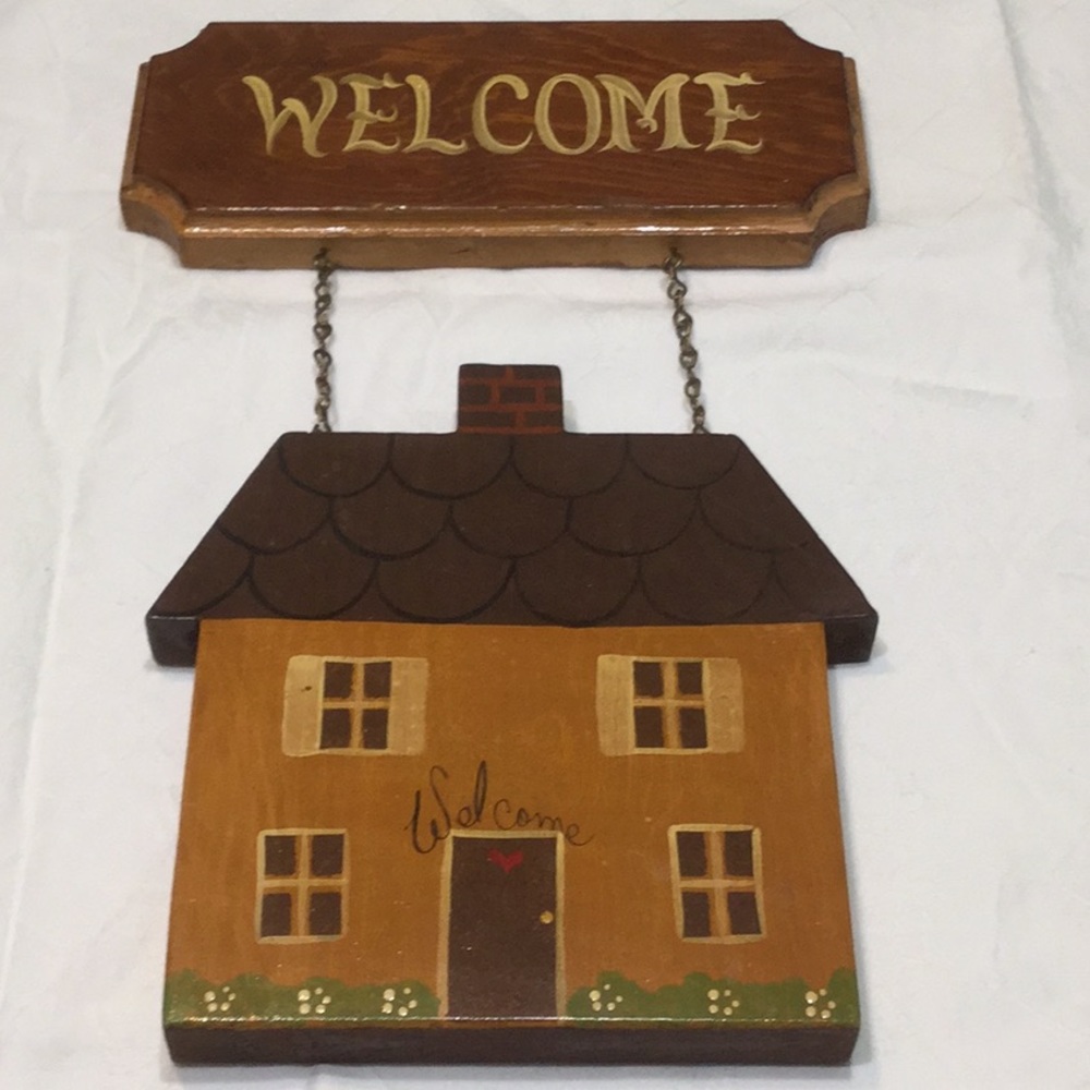 Hand Crafted Wooden Welcome Plaque